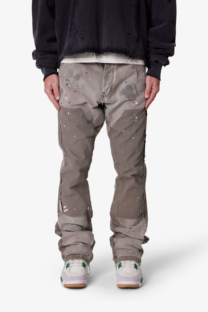 B243 Flare Denim - Olive | mnml | shop now