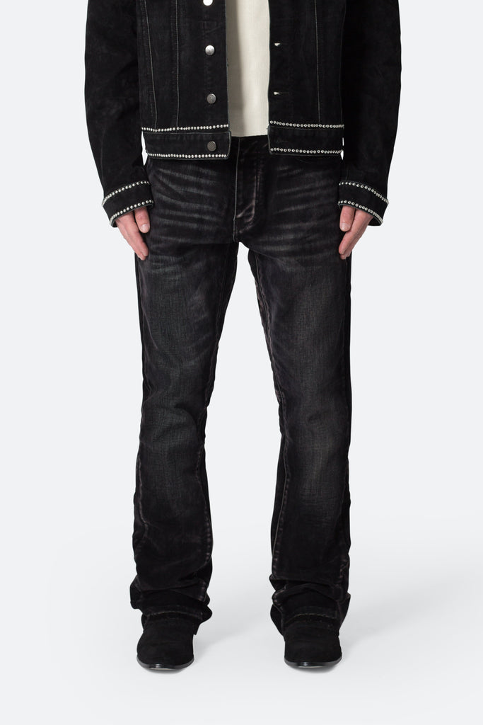 B576 Western Flare Denim - Black | mnml | shop now