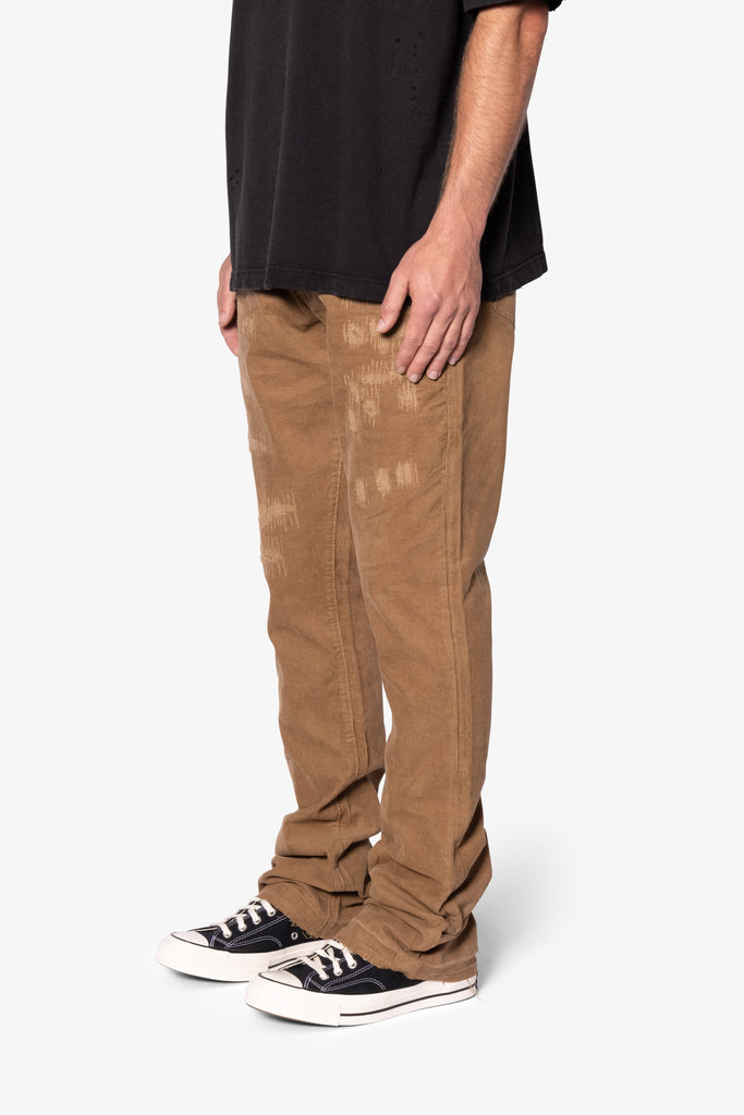 B682 Flare Corduroy Repaired Pants - Brown | mnml | shop now