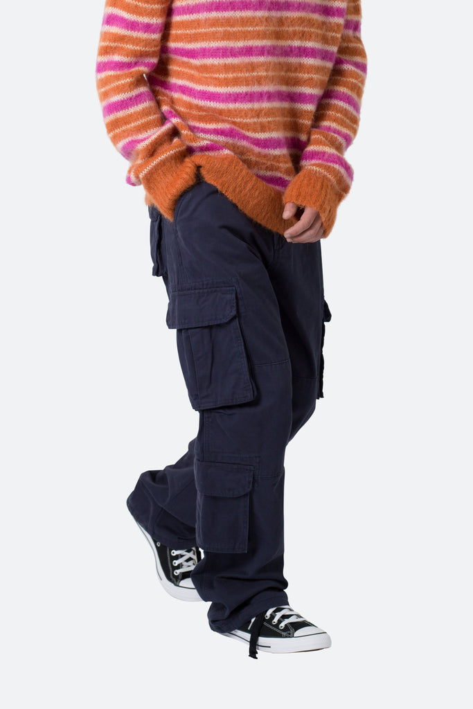 Baggy Double Cargo Pants - Black, mnml