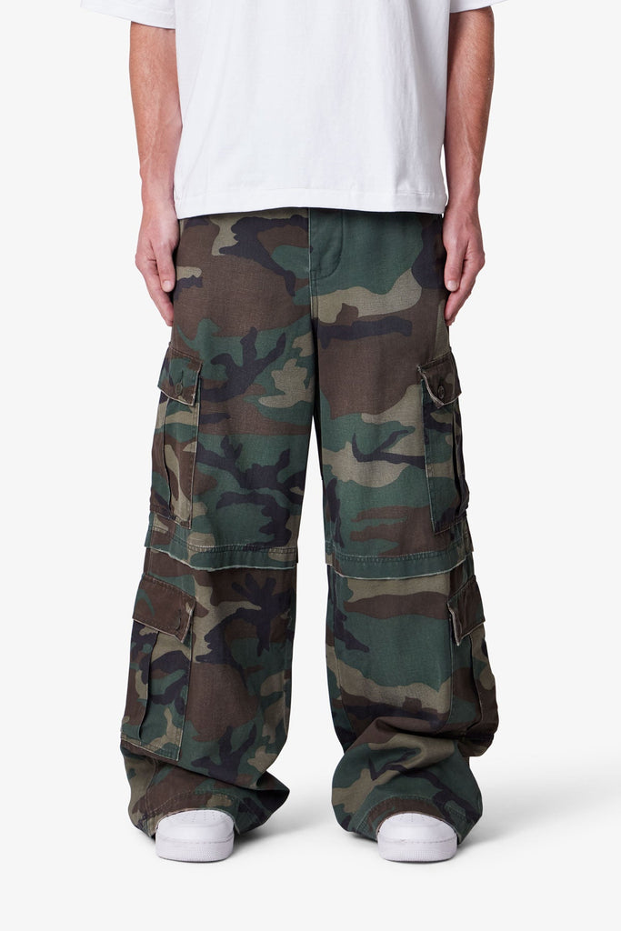 Camo Baggy Rave Cargo Pants - Size 28 - Image 3