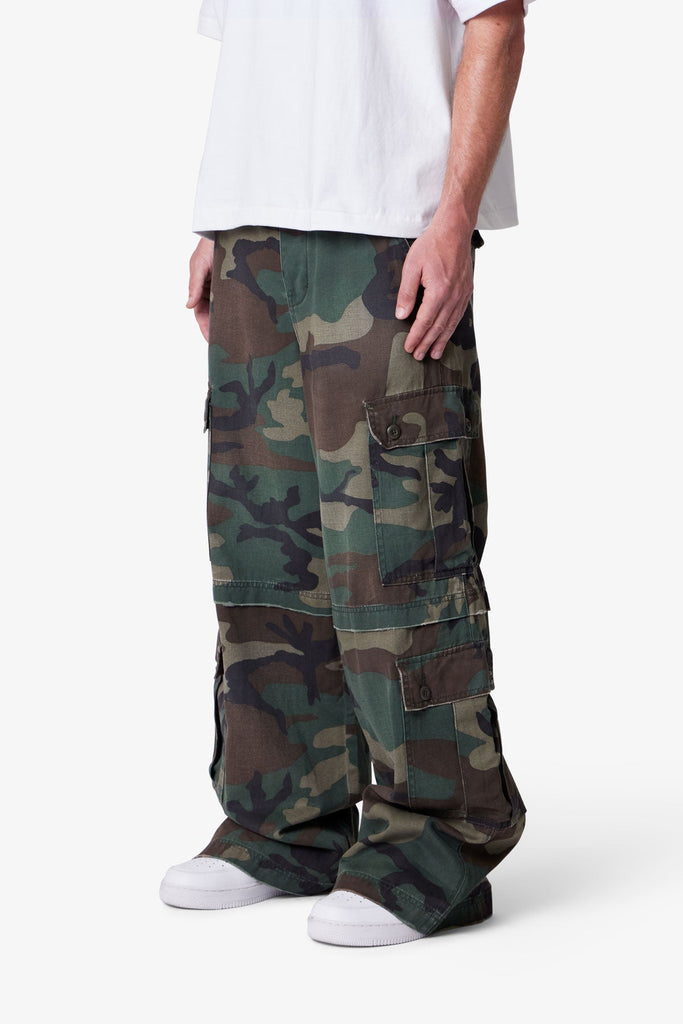 Camo Baggy Rave Cargo Pants - Size 28 - Image 4