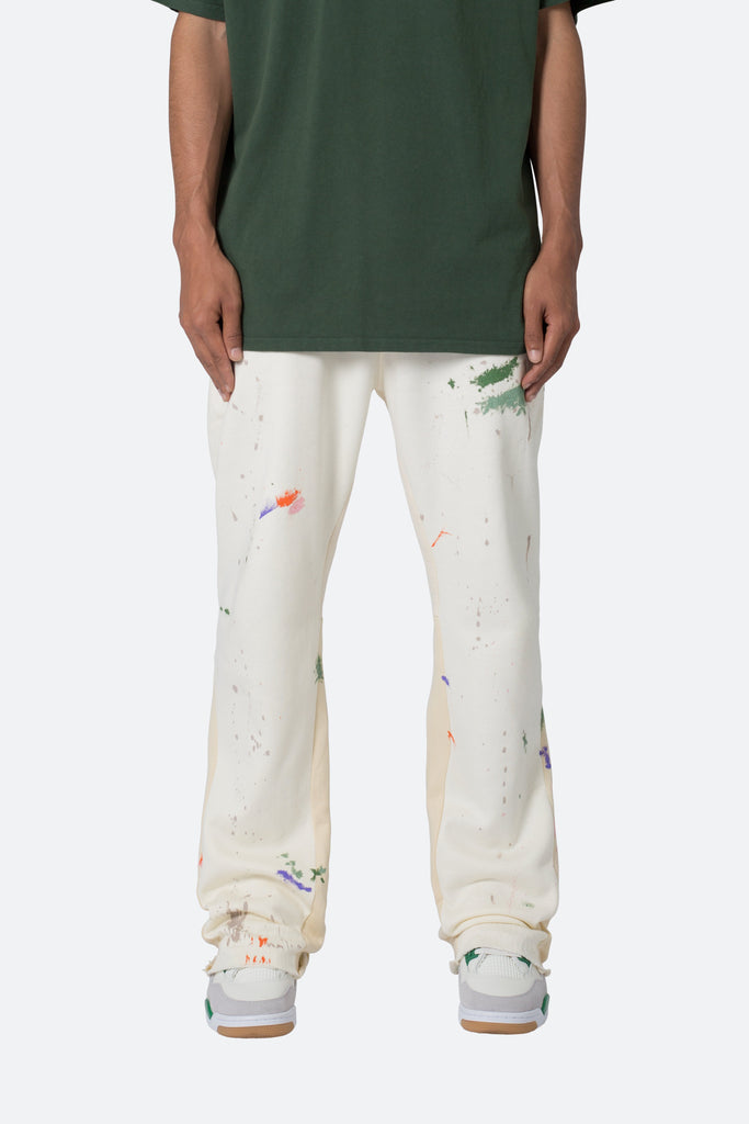 Contrast Bootcut Sweatpants - Off White, mnml