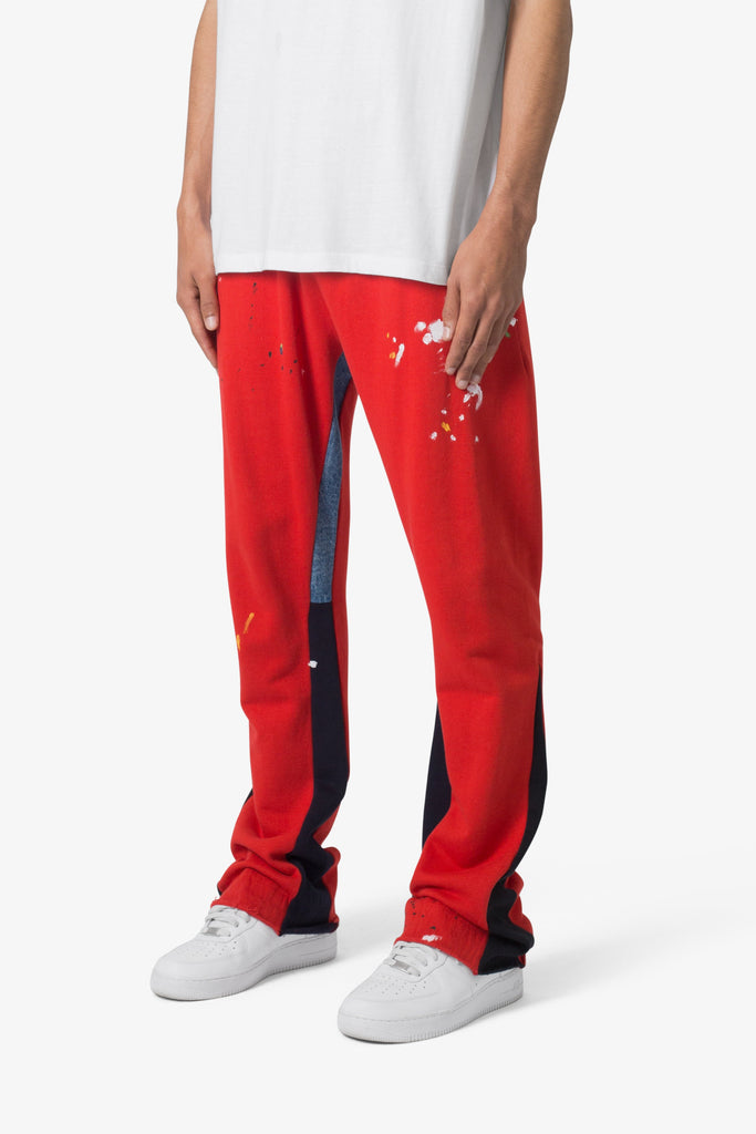 Contrast Bootcut Sweatpants Red mnml shop now