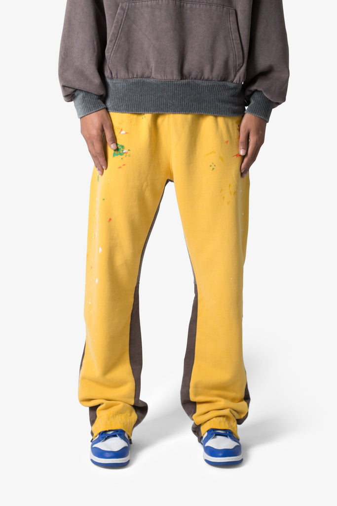 Contrast Bootcut Sweatpants Yellow mnml shop now
