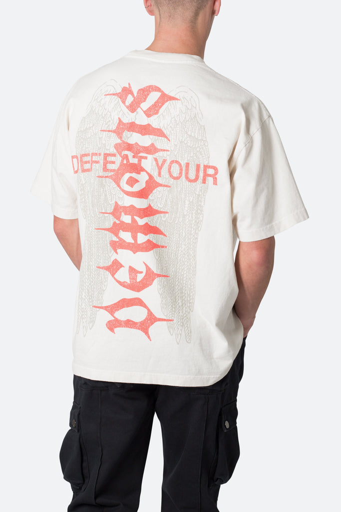 Defeat Your Demons Tee Off White mnml shop now