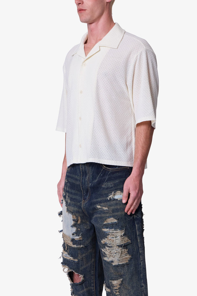 Diamond Knit Shirt - Off White | mnml | shop now