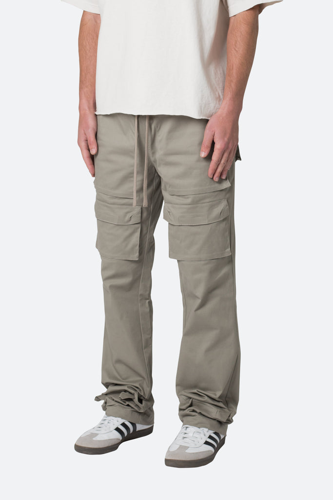 Drawstring Cargo Pants - Grey