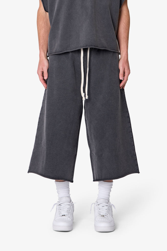 Extra Long Sweatshorts - Washed Black | mnml
