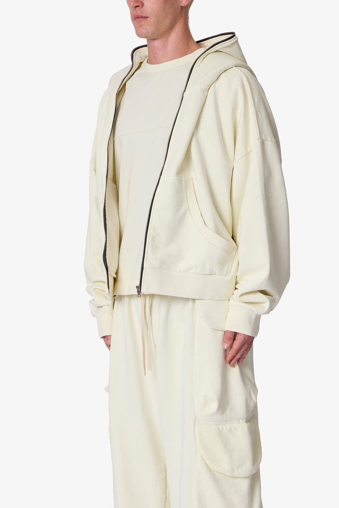 【Paragraph】25SS★ No.22 WHITE CROSS ZIP HOODIE WHITE CROSS ZIP HOODIE - PARAGRAPH | 60% - Asian Fashion