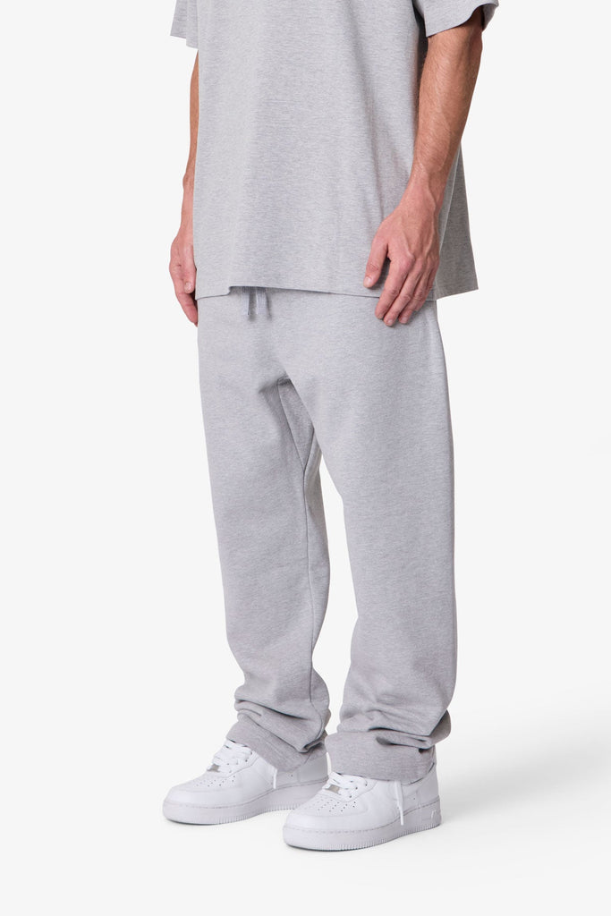 Heavy Basic Relaxed Sweatpants - Marled Grey | mnml