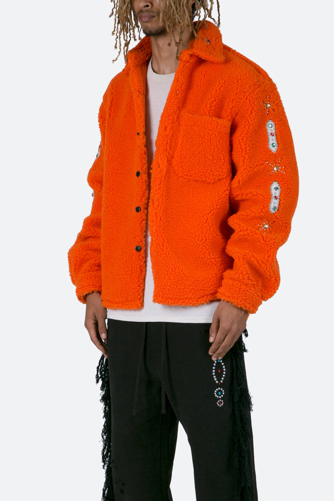 Jewel Sherpa Jacket - Orange | mnml | shop now