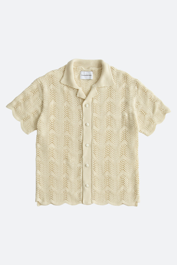 Knitted Wave S/S Shirt - Cream