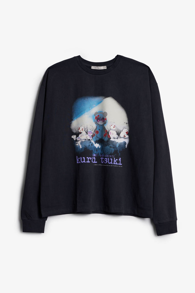 Kurai Tsuki Bear L/S Tee - Black | mnml | shop now