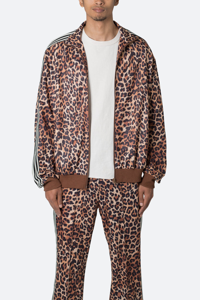 Leopard contrast striped hoodie best sale