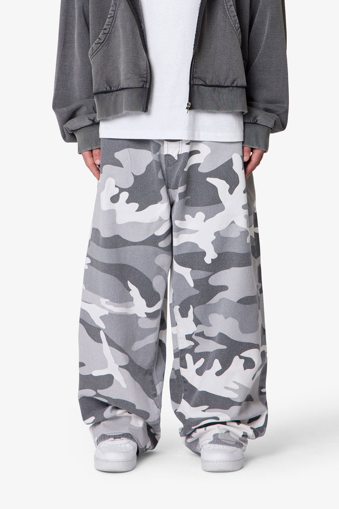 Mega Baggy Pants - Snow Camo | mnml | shop now