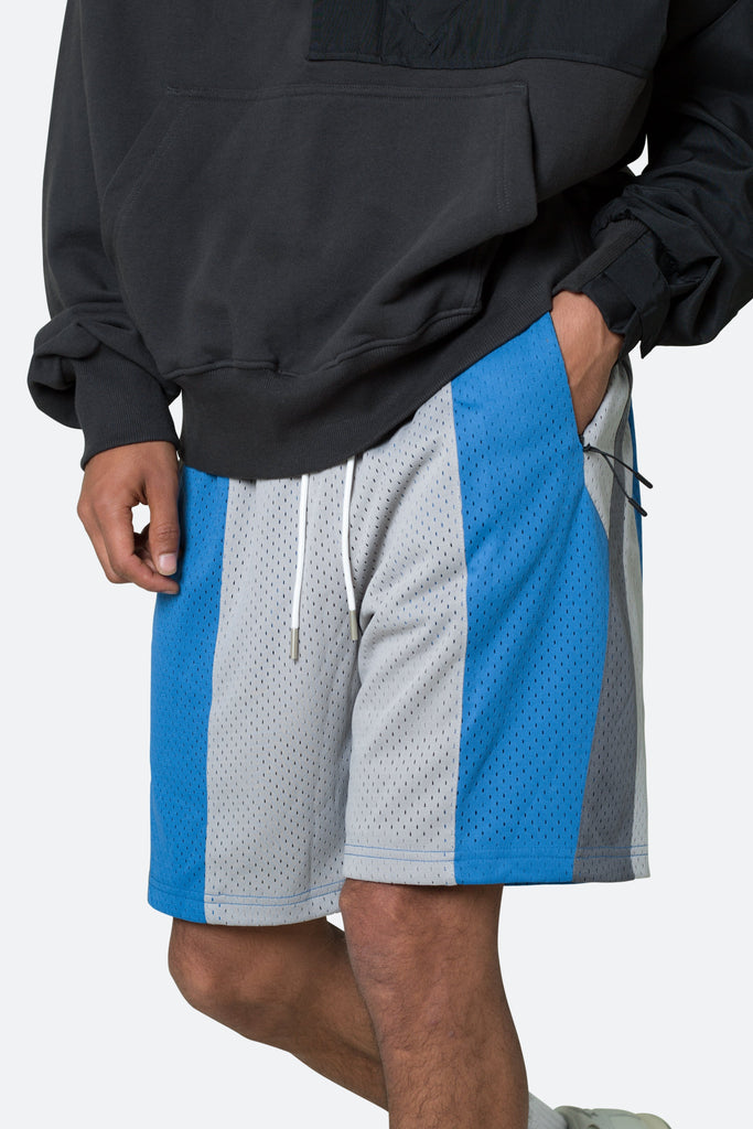 Mesh Paneled Shorts - Blue/Grey