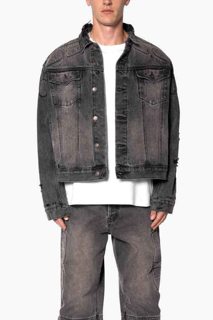Moto Trucker Jacket Black mnml
