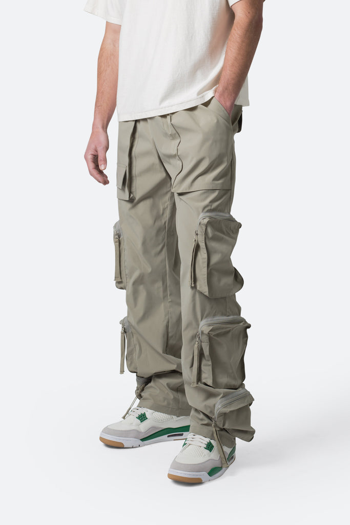 Multi Pocket Drawcord Pants - Olive