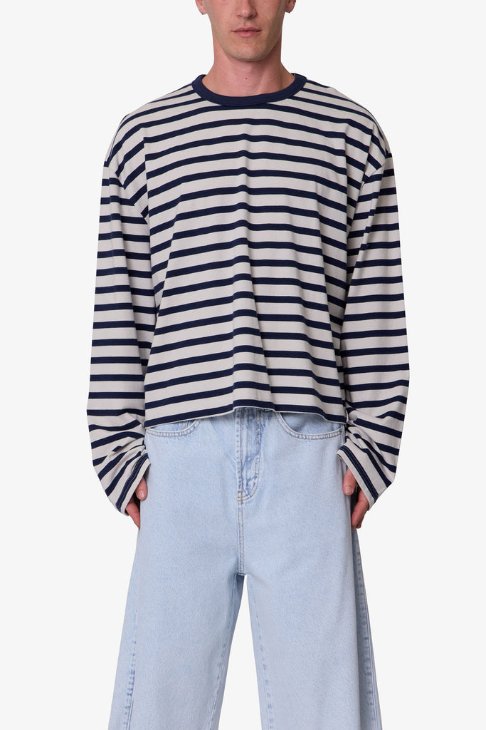 トップス mnxll endlessmade Multi Striped L/S L/S Tee - White/Navy | mnml