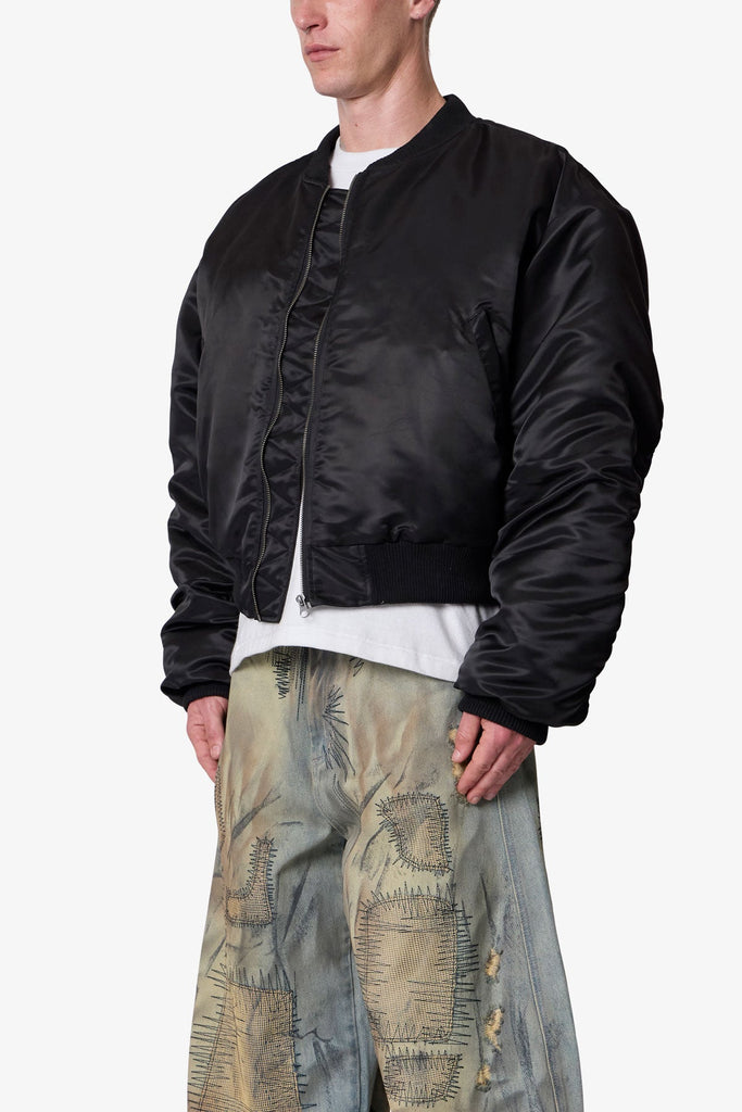 Oversized Bomber Jacket - Black | mnml