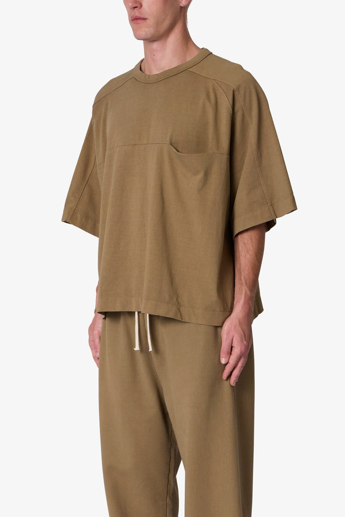 Paneled Hidden Pocket Tee - Washed Earth | mnml | shop now