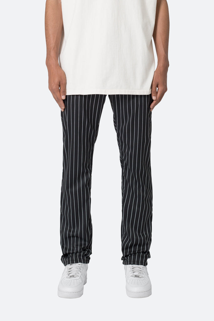 Pinstripe Pants - Black/White | mnml | shop now