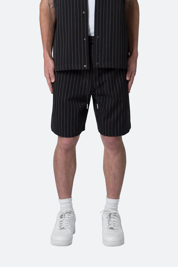 pinstripe biker shorts