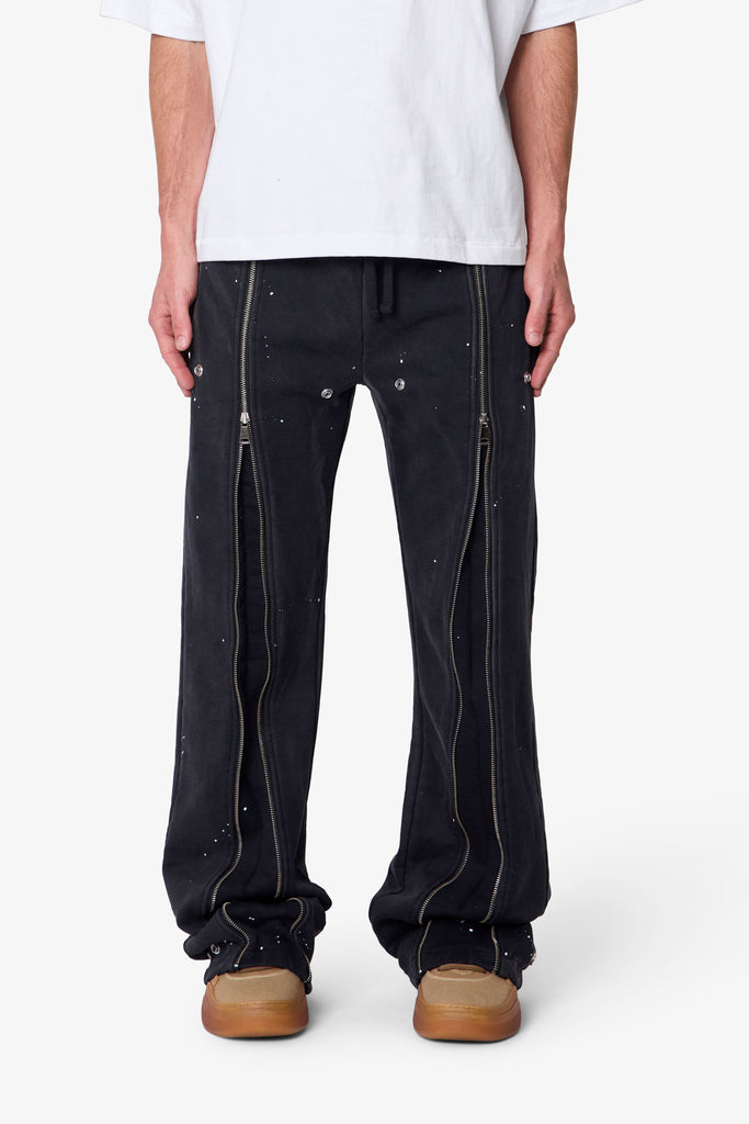 Rivet-Zipper-Flare-Sweatpants-