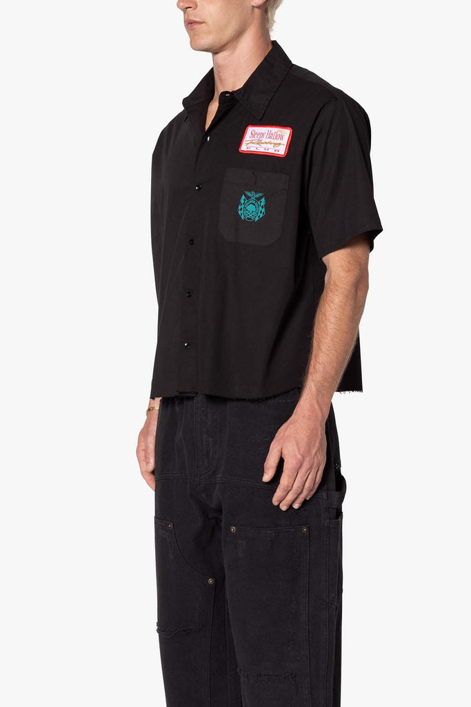 大人気！mnml★SHRC チェッカー フラッグ Tシャツ SHRC Checkered Flag Cropped Shirt - Black | mnml | shop now