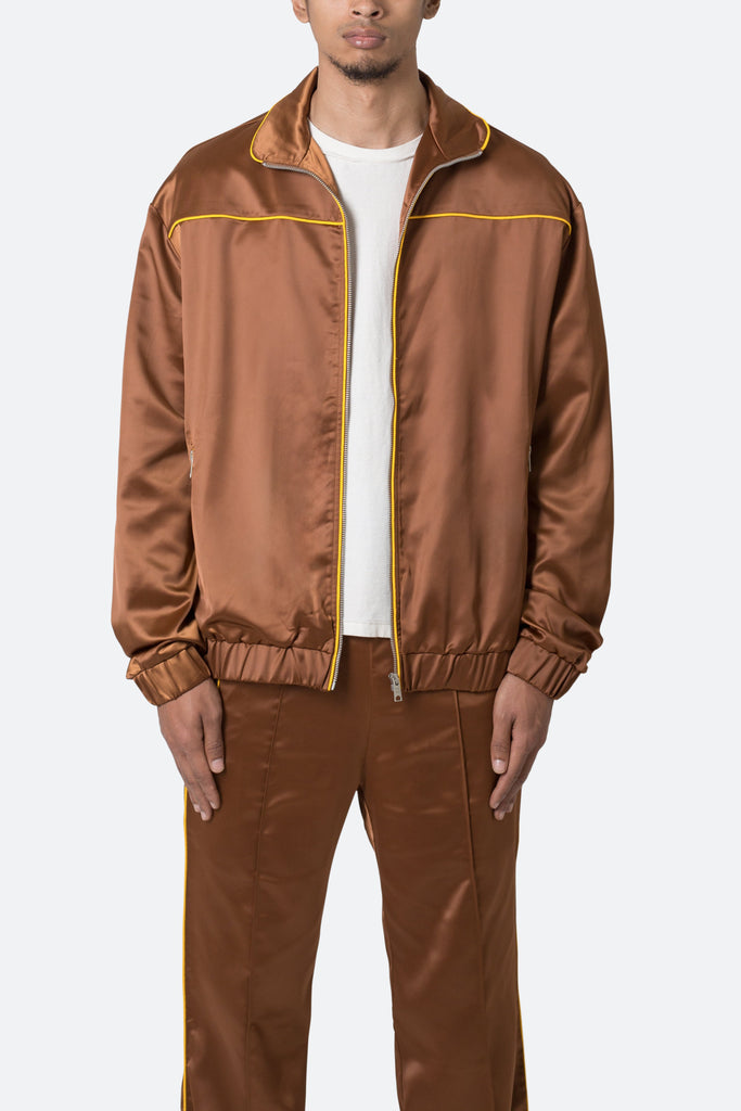 Satin Track Jacket Brown mnml shop now