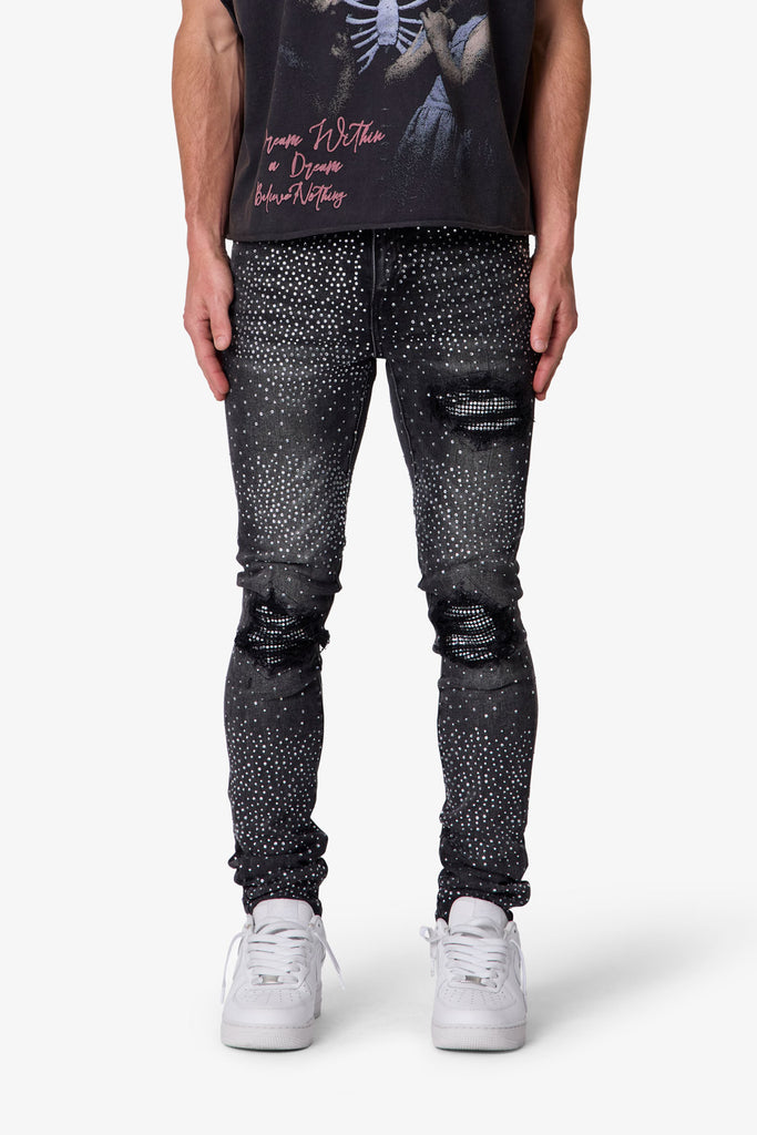 Skinny Rhinestone Denim - Vintage Black | mnml