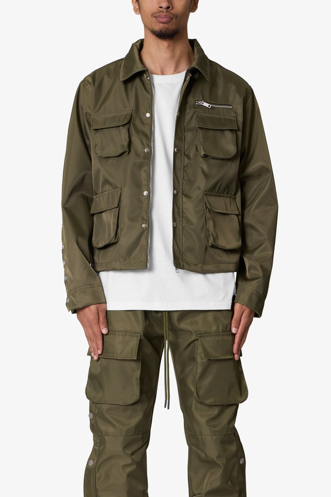 Snap Cargo Work Jacket - Olive | mnml
