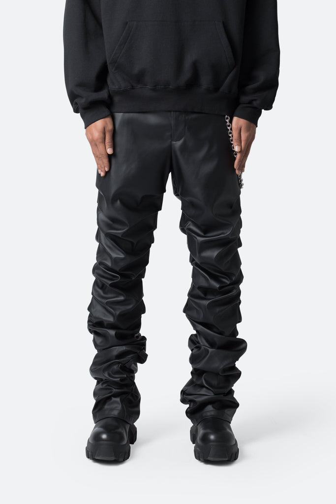 Stacked Leather Pants Black Mnml Shop Now stacked-leather-pants-black-mnml-shop-now