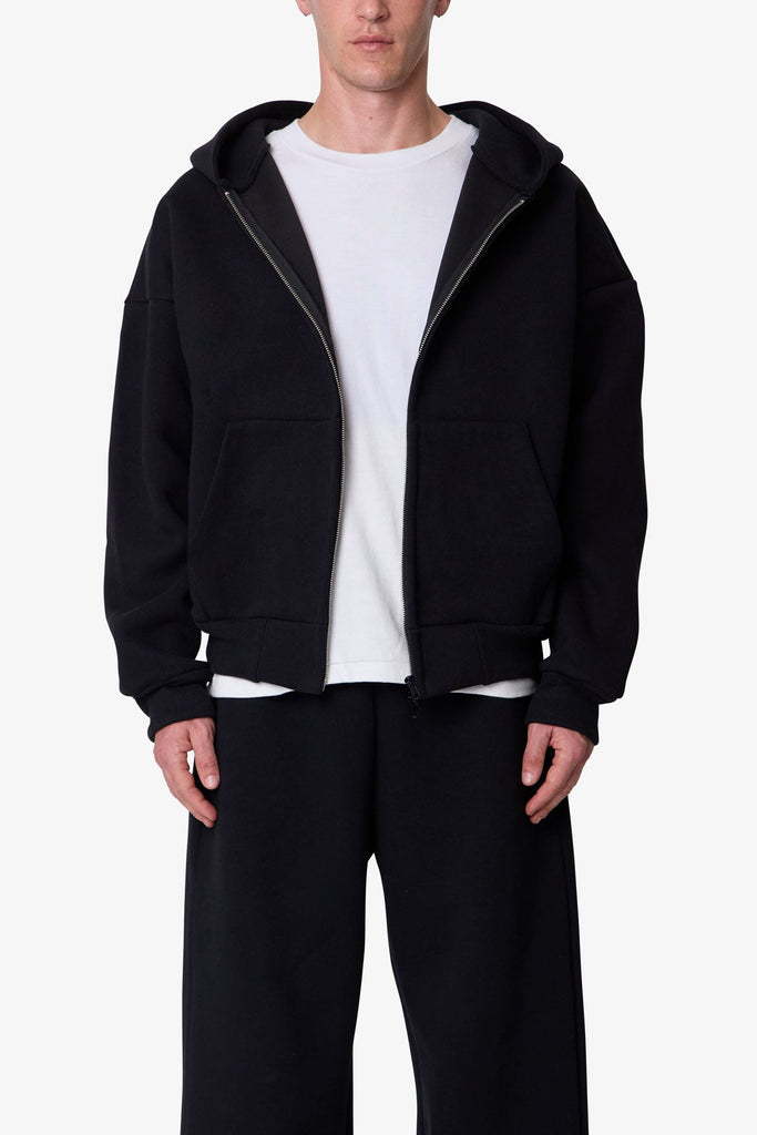 Stiff Lounge Zip Up Hoodie - Black | mnml
