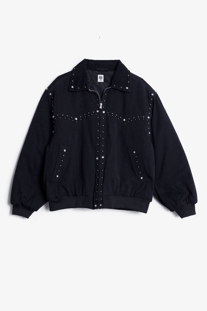 ミュージシャン STUDDED WORK JACKET Studded Work Jacket - Washed Black | mnml | shop now