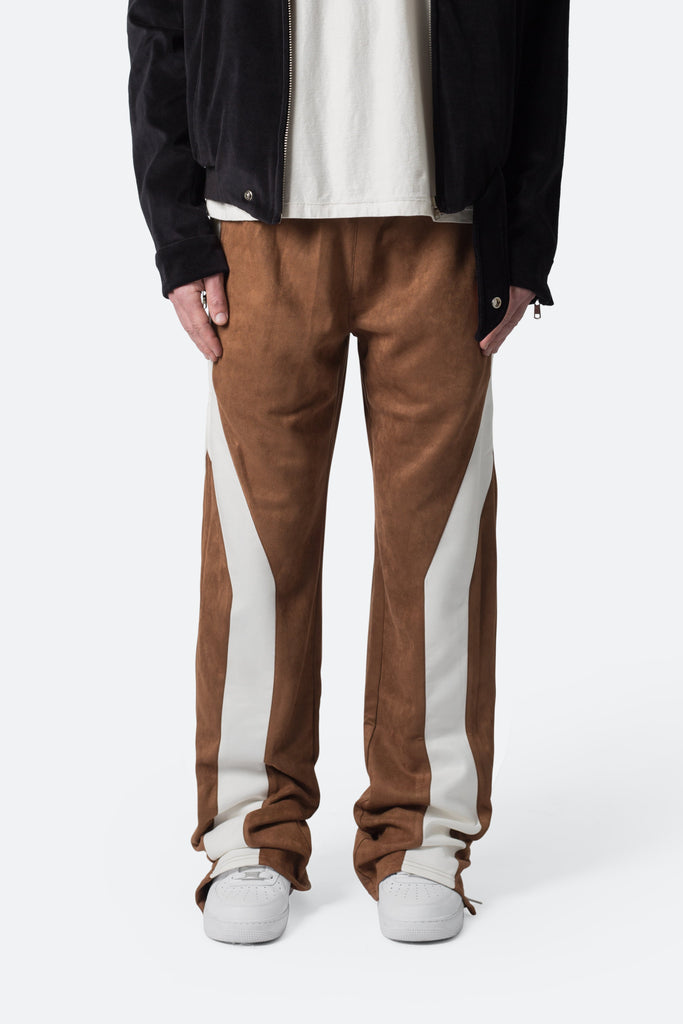 Suede Drawcord Pants - Brown | mnml | shop now