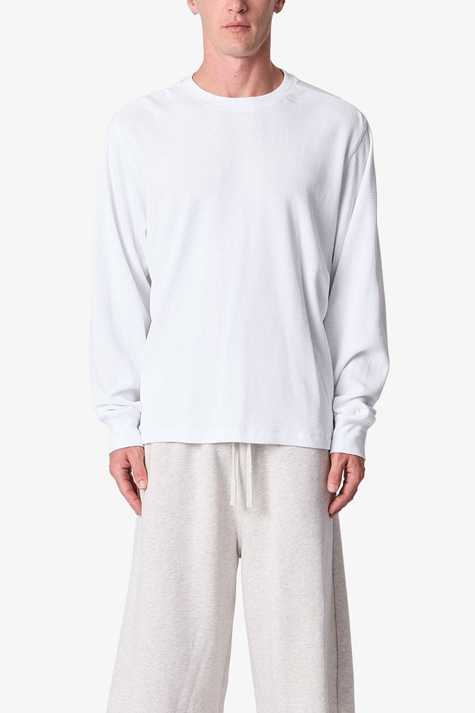 Thermal Long Sleeve Tee - White | mnml