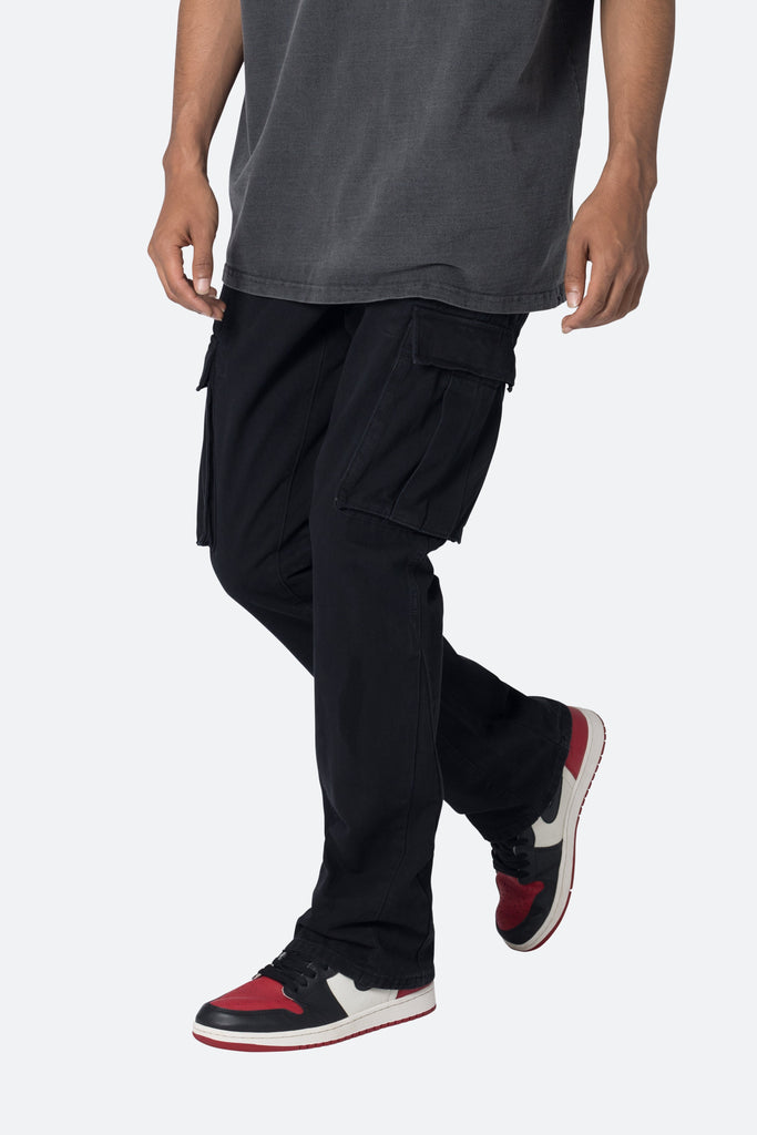 CLOUT® Essential FLARED CARGO PANTS ⁃ Made with heavy twill — denim - like  fabric ⁃ Flared fit ⁃ Cargo Pockets on sides ⁃