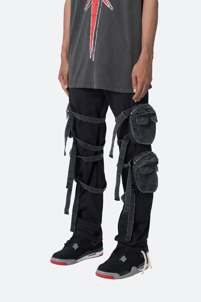 Multi Pocket Drawcord Pants - Black, mnml