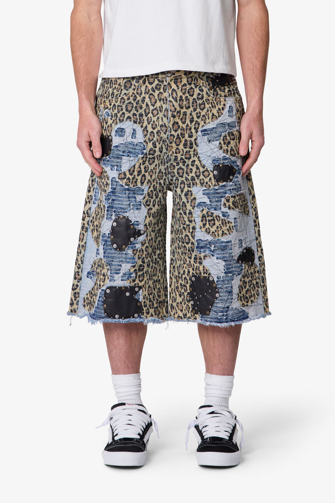 Ultra Baggy Cheetah Boro Shorts - Multi | mnml