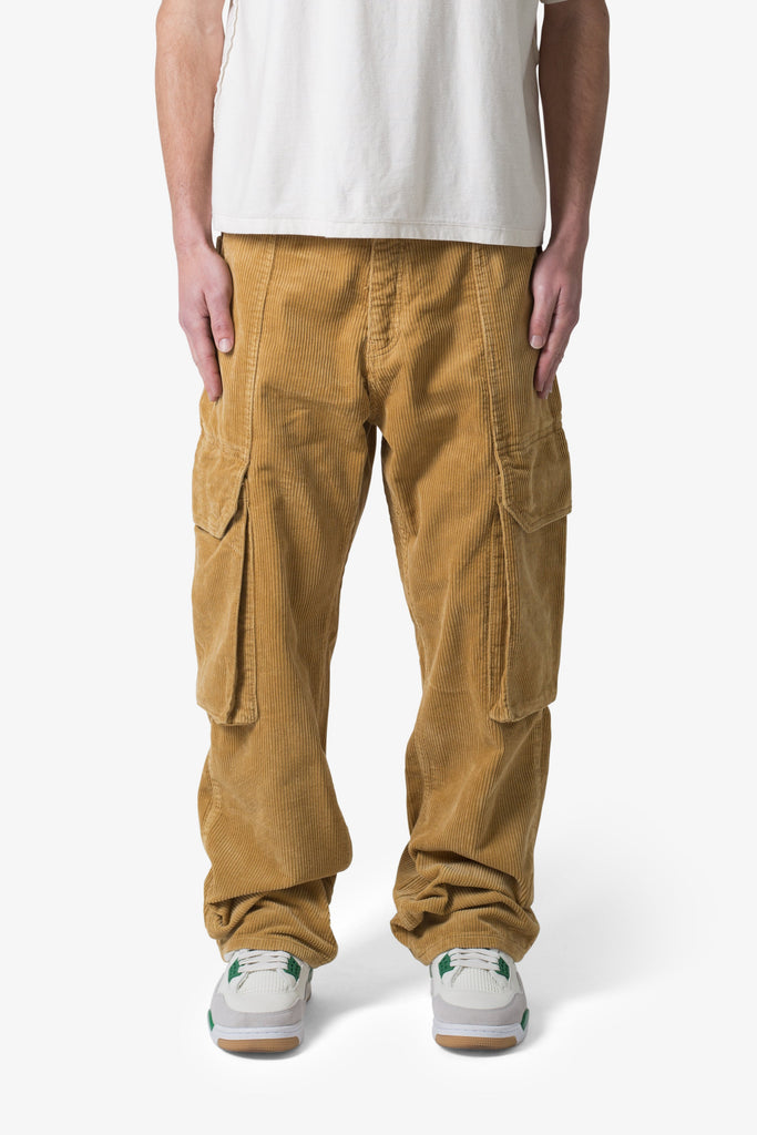 Ultra Baggy Corduroy Cargo Pants - Khaki