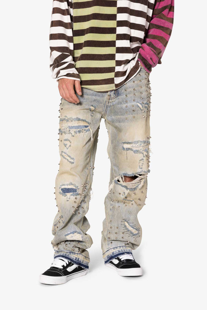 パンツ mnml biggy frayed denim Ultra-Baggy-Better-Repaired-