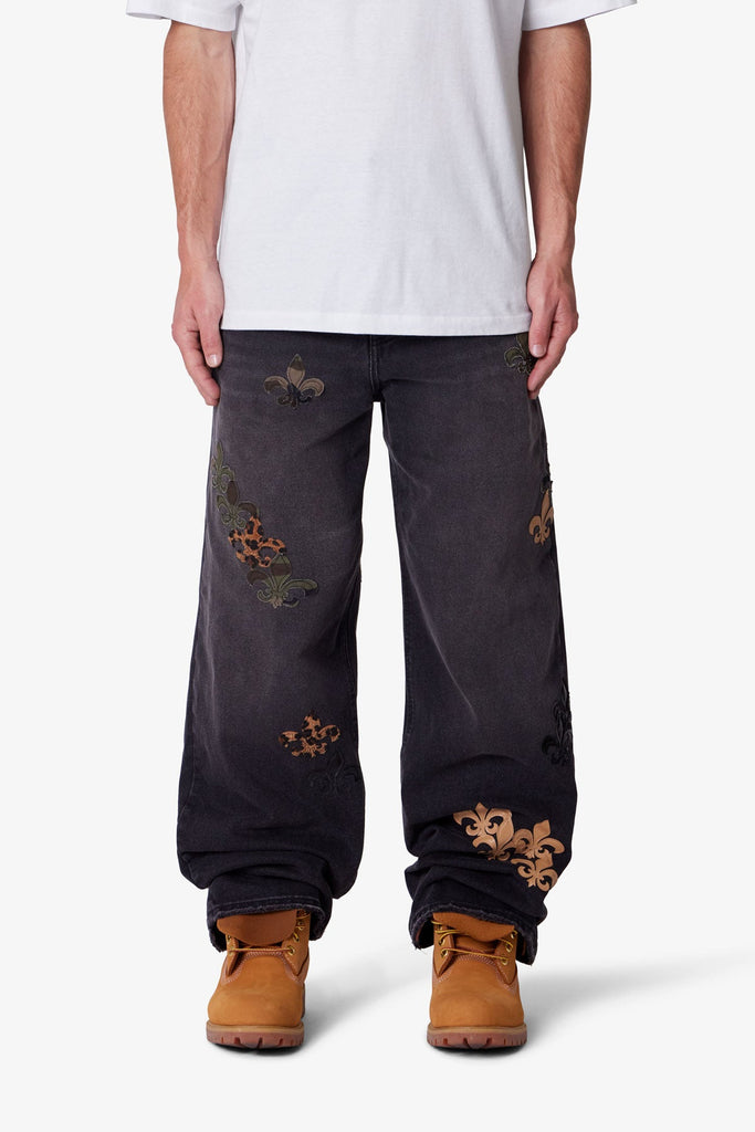 【美品】ミニマル　mnml D112 FLEUR DENIM BLACK 34 D112 FLEUR DENIM デニムパンツ ジーンズ|mnml|ストリートファッション