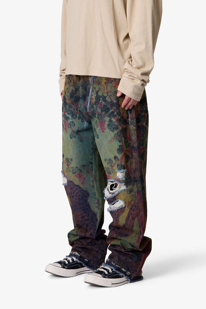 Ultra Baggy Leopard Denim - Multi | mnml