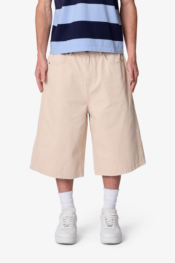 Ultra Baggy Paneled Chino Shorts - Khaki | mnml