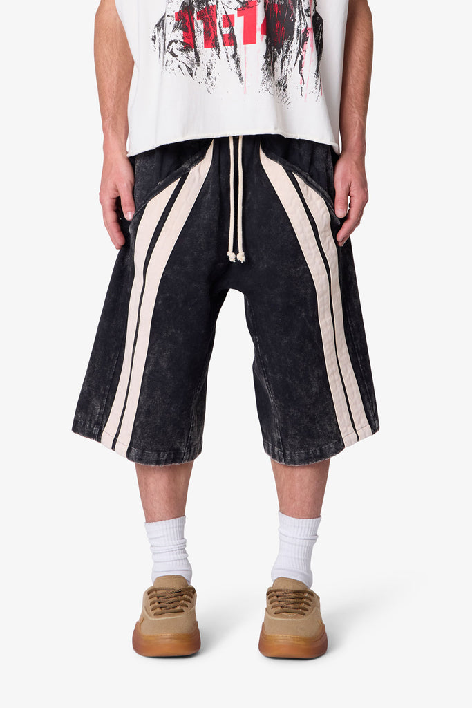 パンツ Jil Sander Stripe Baggy Shorts Archive Ultra Baggy Stripe Twill Shorts - Washed Black | mnml