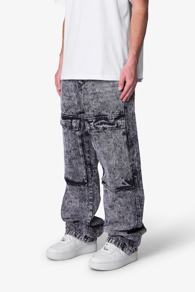 パンツ OG LABEL WASHED CARGO PANTS GRAY M Von Dutch Hunter Grey Wash Cargo Jeans | Zumiez