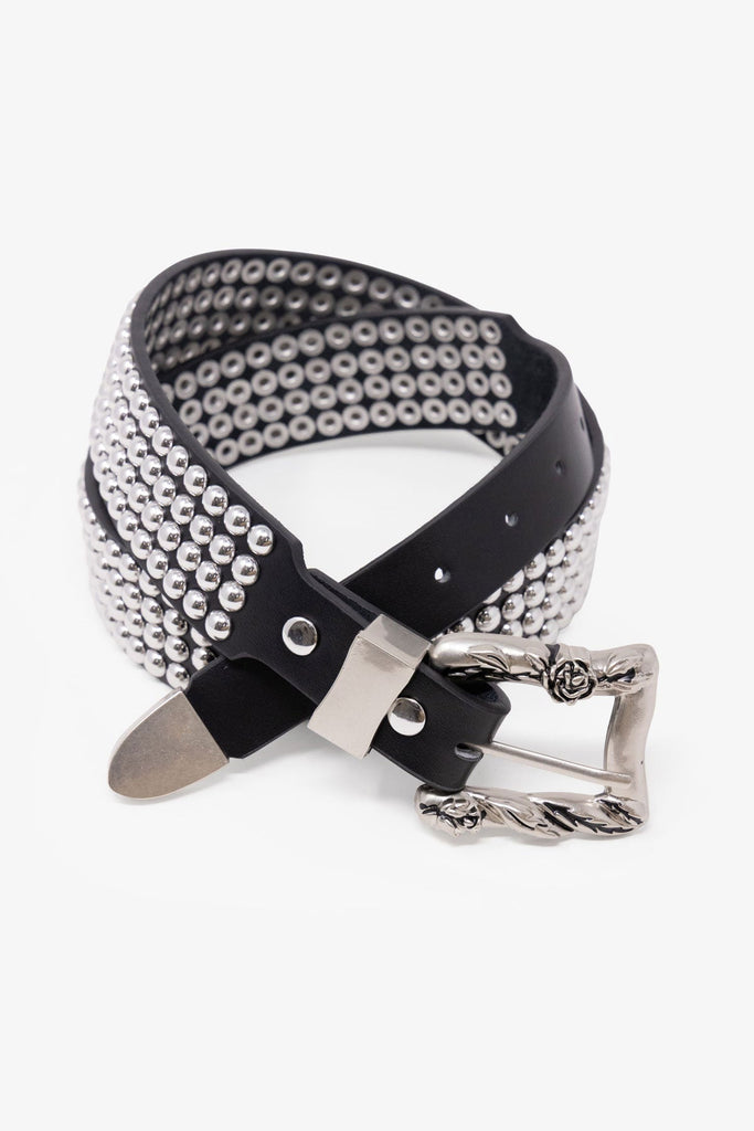 小物 archive studs belt Vintage Studded Belt - Black | mnml