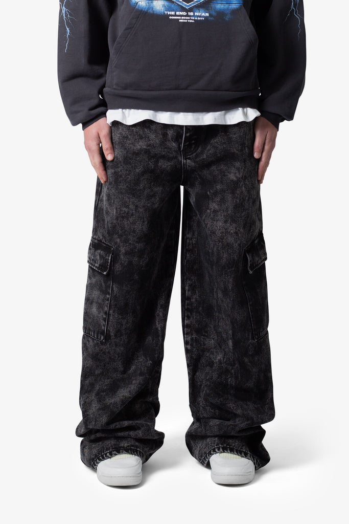 Void Baggy Cargo Denim Washed Black mnml shop now